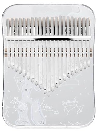Kalimba 21 Schlüssel, Crystal Fingerklaviere，Professionelle Daumenklavier Carlimba, Mbira Instrumente für Erwachsene und Kinder (Weiß)