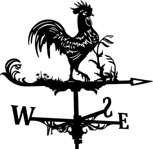 HEYDGBBZ Girouette pour Jardin, girouettes, indicateur de Direction du Vent, avec Figurine de Coq, Pratique, Style Vintage, scène de Ferme, Maison, extérieur, Jardin, Artisanat, Ornements(Rooster)