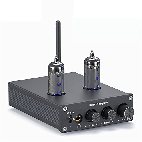KEhtu Amplificatore Valvolare Amplificatore di Potenza Bluetooth HiFi, Amplificatore Valvolare Passivo a Due Canali per Uso Domestico, Ingresso Cablato + Ingresso Bluetooth Wireless