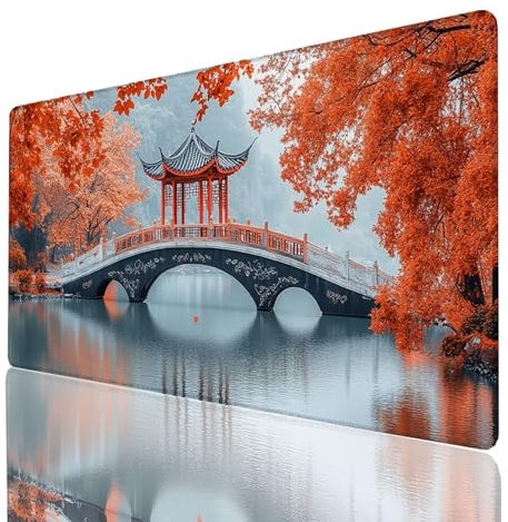Tapis de Souris XXL 1200x600x3mm, Grand Tapis Bureau Pont, Bords Cousus Antidérapant Imperméable, Arbre Mouse Pad Compatible Clavier sans Fil et Souris sans Fil pour Bureau Gaming Accessoire 3121GYL