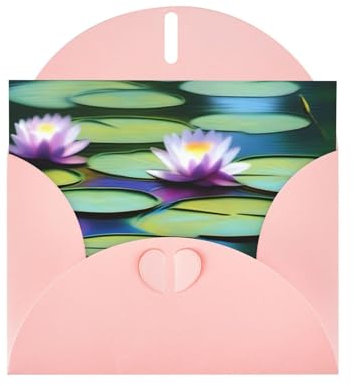 YYHWHJDE Rosa Grußkarte Seerosen im Wassermuster für festliche Geburtstagsparty Einladung