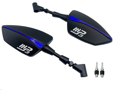For PIAGGIO MP3 125 MP3 250 MP3 300 400 500 Motorrad Spiegel CNC Lenker Ende Rearview Außenspiegel(Blue)