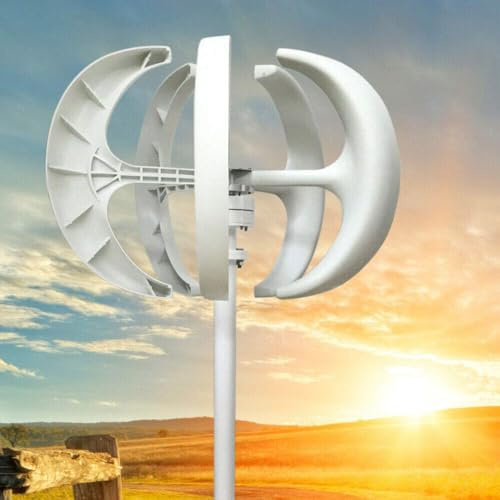 Kit de aerogenerador Horizontal para Uso doméstico: de 400 W a 1200 W CC, 12 V/24 V, con Controlador. Aspas Verticales eficientes para soluciones de energía renovable.