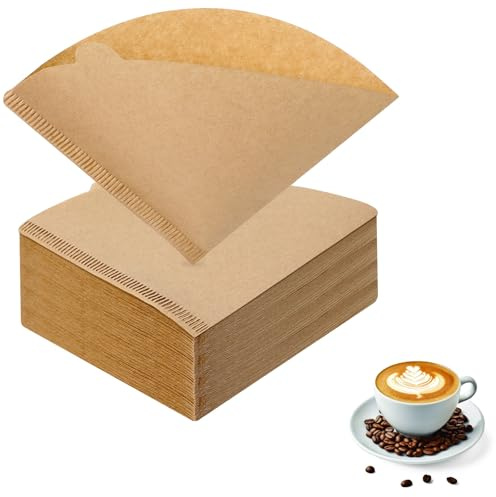200 PCS Coffee Filter Papers, Natural Brown Disposable Coffee Filter Paper Size 1/2, Compatible with Coffee Dripper Makers (1-2 Cups)