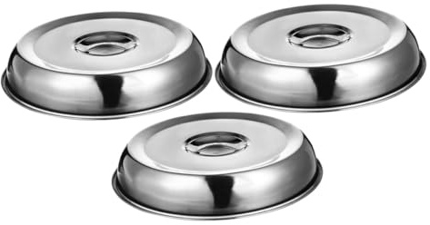 LIGIGWASH Tapa Protectora De Acero Inoxidable 22 Cm Resistente Al Aceite para Filetes y Alimentos, Juego De 3 Unidades, Adecuado para Barbacoa, Cocina y Servicio Restaurantes