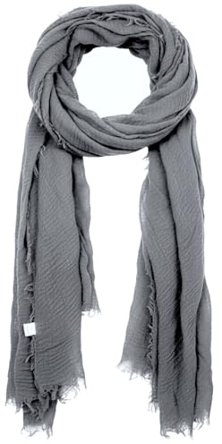 Emma & Giovanni - Echarpe Froissée Légère Agréable - Homme Femme (Gris64)