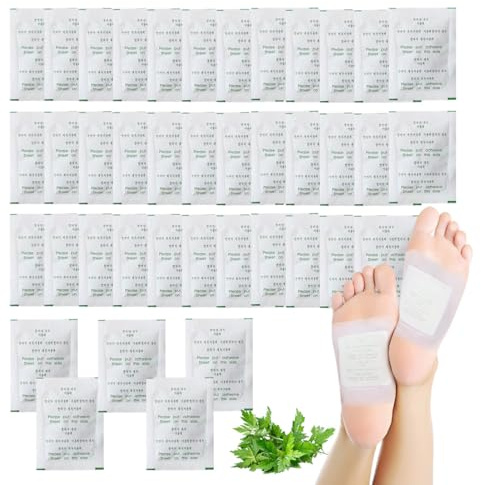 40 Parches Detox para Pies con Ingredientes Activos Naturales. Desintoxica tus pies. Elimina toxinas del cuerpo, mejora la circulación, alivia el estrés y favorece el sueño.