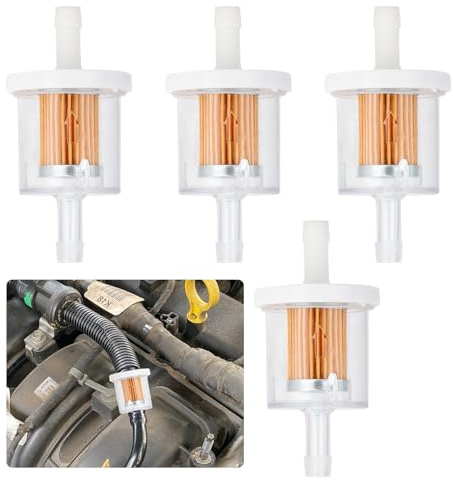 4 Stück 8mm Kraftstofffilter, Universal Benzin Flüssigkeitsfilter, 8MM Sprit Filter Benzinfilter, Mehrweg Gasöl Kraftstofffilter mit Hoher Dichte, für Auto KFZ Motorrad Rasenmäher und Roller