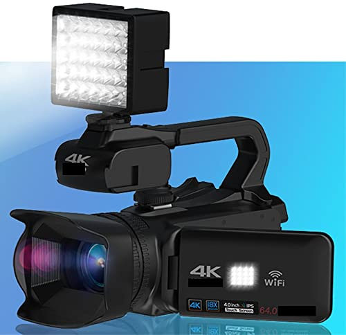 Fotocamera digitale, Videocamera da 64 MP Full 4K 60FPS for lo streaming live Webcam 18X Auto Focus Vlog Recorder 4quot; Ruota schermo(NO SD Card,With Fill Light)