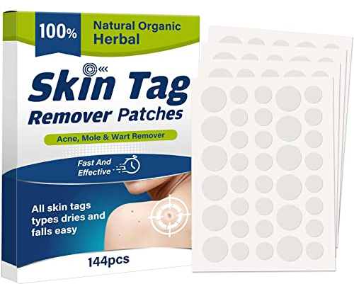 Skin Tag Removal Patches, 144Pcs Skin Tag Remover, Advanced Natural Herbal Formula Wart Remover for Face and Body