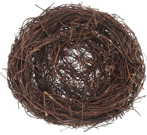 ibasenice Nid D'oiseau en Rotin Tissé pour Perruches et Moineaux, Maison Rustique Facile à Utiliser Offrant Un Abri Chaud, pour Balcon ou Décoration Extérieure