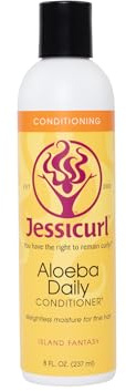 Jessicurl Aloeba Daily Conditioner für lockiges Haar, Island Fantasy, 8 Fl oz. Leave-in-Conditioner und Haarentwirrer für feines Haar