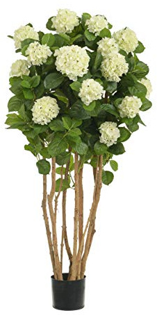 Red Hot Plants Artificial Hydrangea Tree in Cream or Dark Pink (Cream)