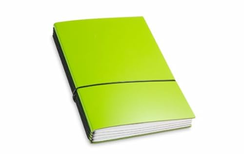 X17 Notizbuch A5, grün; aus recyceltem Leder. Austauschbare Notizhefte (blanko, liniert, kariert, gepunktet) Made in Germany