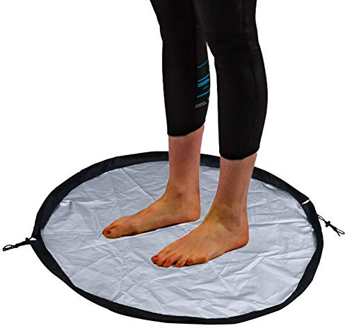 Nanaborn Neoprenanzug-Tasche, 90 x 90 cm, große Strand-Wickelunterlage, Badeanzüge, Tauchausrüstung, Aufbewahrung mit Griffen, tragbar zum Schwimmen, Surfen (Schwarz, 1 Stück)