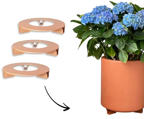 terraced® - 3er Set - Untersetzer Blumentopf – Recycling Material - Made in Germany (Terrakotta)