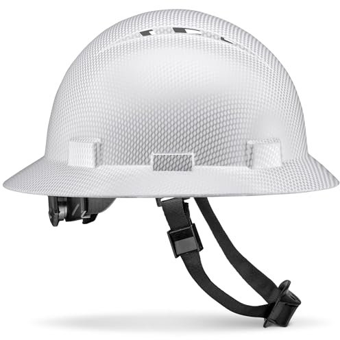 ACERPAL Schutzhelm mit voller Krempe, belüftet, OSHA-Bauarbeiten, genehmigt, Ice Cube Platin, Kohlefaser, maßgeschneidertes Design, Hartschalenhüte, Cascos De Construccion, 4 PT verstellbare