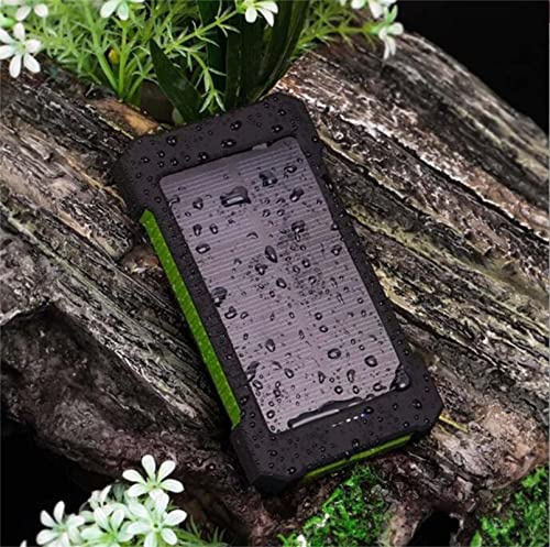 Banque Solar Power Bank étanche 80000mAh Chargeur Solaire 2 Ports USB Chargeur Externe Powerbank avec Chargeur Solaire léger à LED,Vert