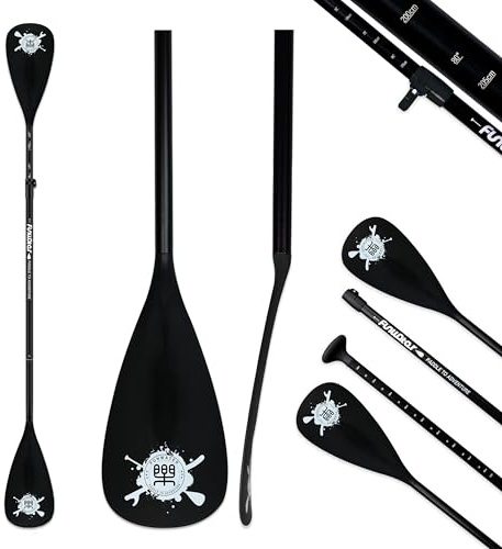 FunWater SUP Paddel – Verstellbares Stand-Up-Paddel, 3 Stück oder 4 Stück schwimmende Legierung, tragbare Paddelbrett-Paddel, leicht und schwimmend, langlebig und verstaubar, effiziente Polsterung