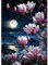 MXJSUA Magnolie Diamond Painting, 5D Diamant Painting Kits Bilder für Erwachsene, Mond DIY Diamant Malerei Diamond Painting Kinder Bilder Set 30x40cm für Wanddekor