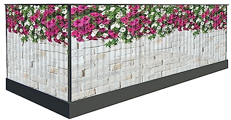 Balkon Sichtschutz Windschutz Balkon in verschiedenen Größen und Ausführungen Sichtschutz Balkon aus langlebigem und stabilem faserverstärktem PVC (300 x 100 cm, Muster 28)