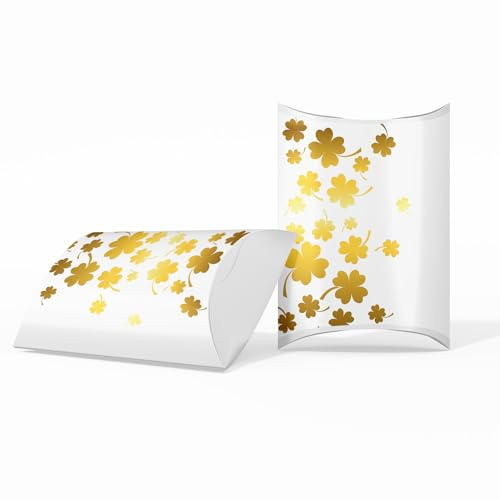 Logbuch-Verlag 10 kleine Schachteln für Glücksbringer und mini Geschenke Kleeblatt gold Verpackung Gastgeschenke Hochzeit 10 x 6 x 2 cm