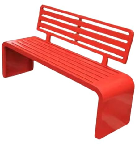 2/3/4-Sitzer Gartenbank, Bank Wetterfest Aus Verzinkter Lattenrostdesign Mit Rückenlehne Stahl Sitzbank Klassisch Für Garten, Balkon, Terrasse(Color:Red,Size:120 * 40 * 82CM)