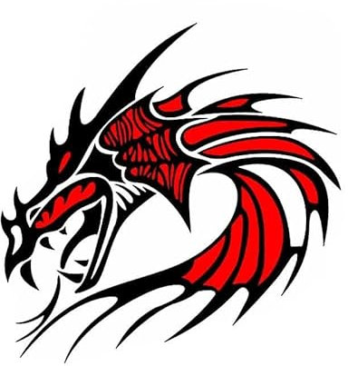 ROPEME 13 cm X 10,9 cm Persönlichkeit Auto Aufkleber Cartoon Drachen Motorrad Grafiken Stoßstange Heckscheibe Aufkleber Auto Zubehör