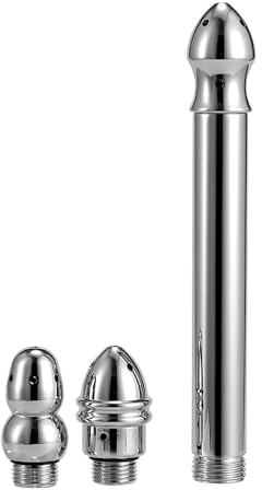 Jomyu analdusche mit drei Köpfen aus Metall Einlauf Dusche Winkel Zauberstab Aluminiumlegierung Einlauf Analdusche mit 3 Duschköpfe Enema Dusche Anal Vaginal Dusche für Männer und Frauen Klistier