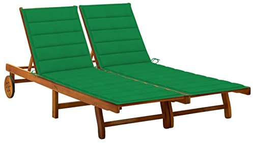LAPOOH 2-Personen-Sonnenliege mit Auflagen Akazie Massivholz, Gartenliege, Liegestuhl, Sonnenstuhl, Sonneninsel Outdoor, Liegen, Gartenmöbel, Bäderliege, Relaxliege - 3061379