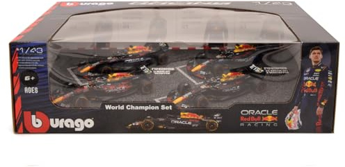 RED Bull Racing Set 4 Modelle Auto Formel 1 F1 2021-2023 - Verstappen - Maßstab 1:43 12cm - BBurago 38092V