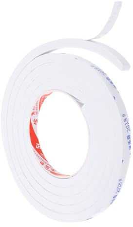PATIKIL 2m/6.6ft Sealing Foam Tape, 1cm Wide 10mm Thick Single Sided Weather Stripping Door Seal Strip for Window Door Insulation, White
