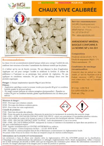 25kg Calce Viva Calibrata – Amendante Minerale Basico - ideale per il giardino