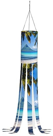 GFXEDSAH Windsäcke mit Tahiti-Stränden, für den Außenbereich, Geister-Windsack, der Ihrem Außenbereich einen Spritzer saisonaler Farbe verleiht
