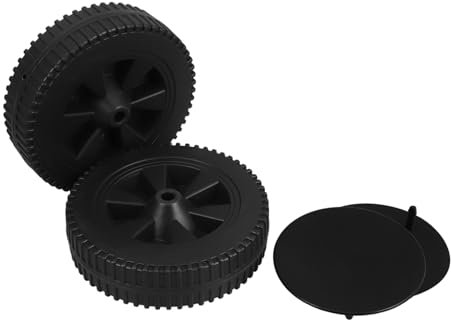 YARNOW Ruote Girevoli Grandi in Plastica da 7 Pollici per Barbecue, Ricambi per Carrello Griglia Resistenti al Calore, Set da 2 Ruote con Copertura per Attrezzature Esterne