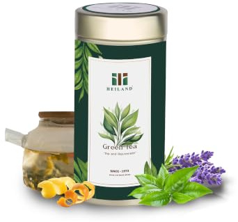 Heiland Green Tea with Lavender & Orange Peel – Premium Loose Leaf Tea for Relaxation & Wellness | Natural Antioxidant Green Tea Blend | Floral Citrus Aroma | Non-GMO, Gluten-Free – 100g