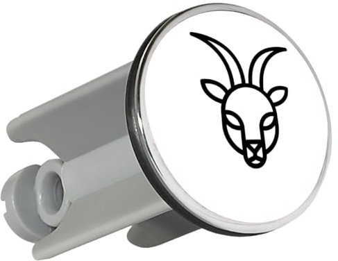 Huuraa Waschbeckenstöpsel Steinbock Sternzeichen Symbol Geschenk 4cm für Waschbecken Abflussstopfen Steinbock Geschenkidee