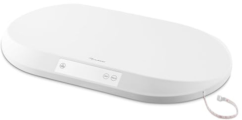 Nukido Bilancia per bambini, 40 kg, portata 5 grammi, precisione con funzione Tara Hold, scala di misurazione integrata, colore bianco