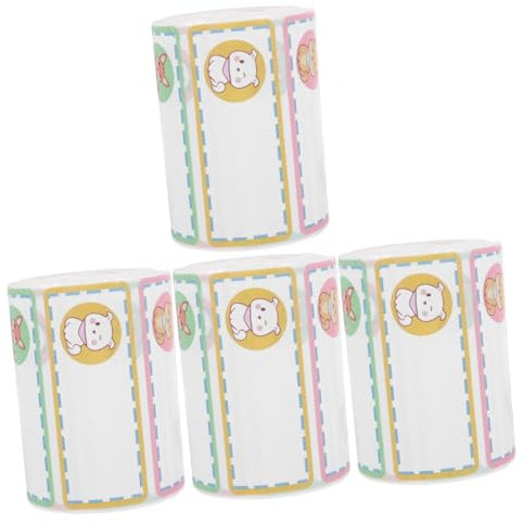 NUOBESTY 4 Rollos decoraciones de escritorio placa de nombre para escritorio etiquetas de nombre de la escuela etiquetas adhesivas escolares personalizadas colgantes
