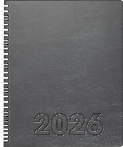 BRUNNEN Buchkalender Mod. Manager Wt 7 weektimer '26 | 210×260 mm, Kunstleder, grau