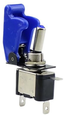 KNWHGGKCV Interruttore a levetta a LED Illuminato for Camion con Protezione di Sicurezza for aeromobili, Rosso, Blu, Verde, Giallo, Bianco, 12 V LED(Dark Blue)