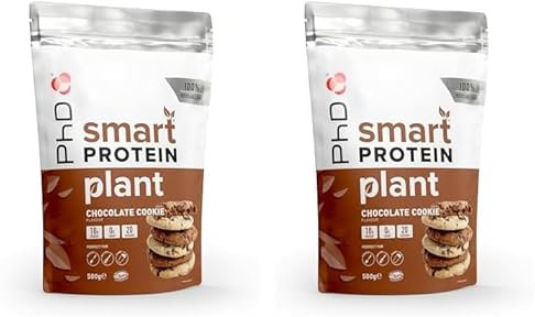 Phd Smart Plant, high Protein Vegan Shake, Ideal for Shakes, Baking and Deserts, Choc Cookie,500g (Pack of 2)