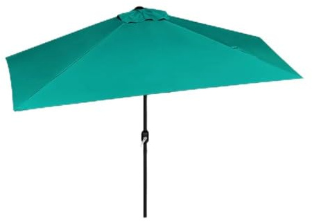 AGKANVCVNT Demi Parasol, Parasol Droit Rectangulaire, Demi Parasol De Balcon pour Marché, Piscine, Appartement, Parasol De Jardin Exterieur avec Manivelle, 250x130cm(Green)