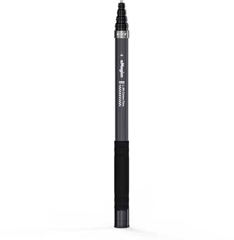 CHADWICK Perche Selfie Stick 9.8ft (3m) pour Action Caméras, Fibre de Carbone, Extensible, 18.1-11.8(46-300cm), Léger, 9.2oz (260g), 5 Niveaux Réglables, Compatible avec GoPro/Osmo/Pocket 3
