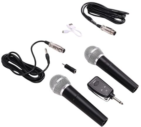 Renrra Microfono Dinamico Microfono Palmare Microfono Karaoke con Ricevitore per Matrimonio Club