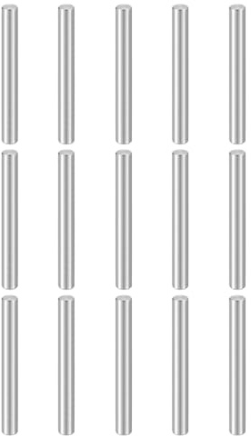 QUARKZMAN 15 Stück Dübel M4(4mm) x 35mm 304 Edelstahl Zylindrische Regalstifte Befestigungselemente Für Metallgeräte Holzmöbel DIY Montage Silber