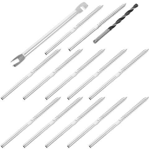 WATIIFUFU Kit Garde-Corps à Câbles Acier Inox 3 MM Vis Tirefond et Bornier pour Escalier Terrasse Balcon Intérieur Extérieur Lot 20 Pièces