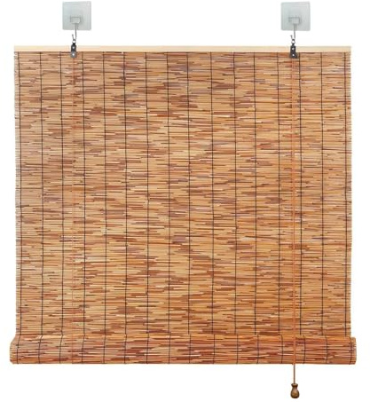 Bambusrollo wetterfest Schilf Vorhang Bambus Rollo Balkon Sonnenschutz außenrollo 125cm 120cm 80cm 160cm 75cm(125W x 200H cm)