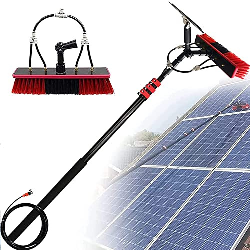 Teles Kit de cepillo de limpieza para suministro de agua, para paneles solares, limpiador giratorio de ventanas, ideal para sistemas fotovoltaicos, uso doméstico eficiente y herramientas