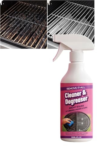 Heavy Duty BBQ Grill Cleaner and Degreaser Spray for Oven Stove Top Gas Electric Grates & Outdoor BBQ Racks - Multi-Purpose Kitchen Grease Remover for Burnt Food Smoky Stains and Air Fryer (1Pcs)